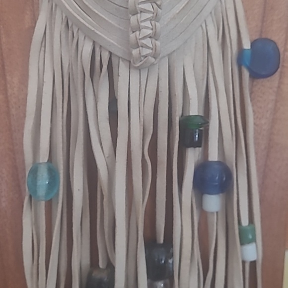 BOHEMIAN FRINGE BEADED NECKLACE WITH GLASS AND RESIN BEADS - Picture 4 of 12